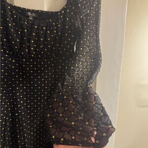 Lily Rose Elegant Black Dress with Gold Accents